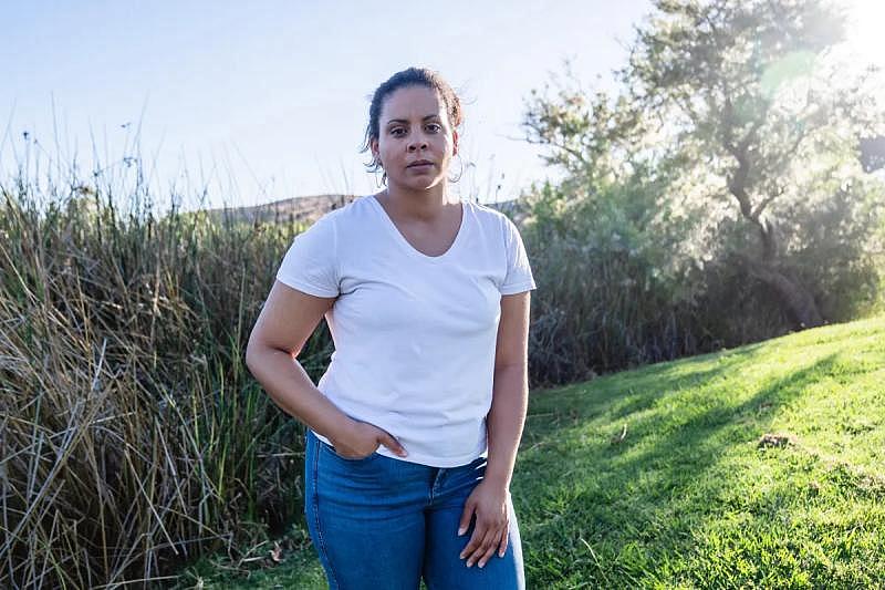 Jalitza Cardona at Santee Lakes Recreation Preserve in Santee, California on June 28, 2022. / Photo by Ariana Drehsler for Voice of San Diego