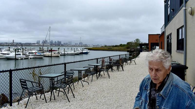 Fran Riley overlooks the East Boston waterfront