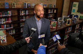 Wisconsin Lt. Gov. Mandela Barnes comments on the need for good oral health care while visiting Cudahy Middle School.