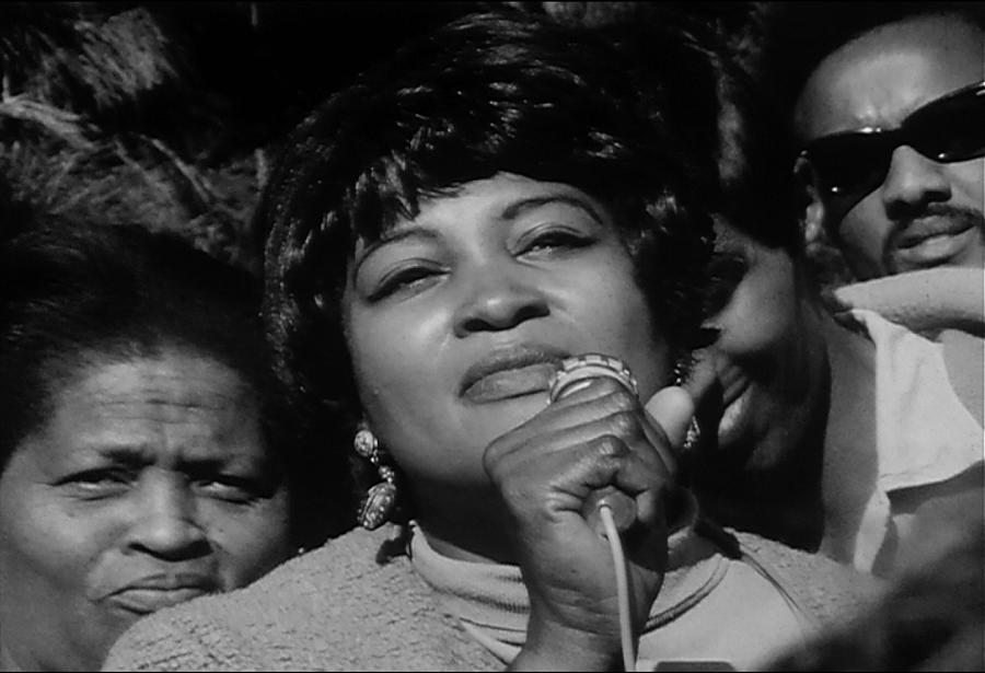 Ruth Williams leading a protest at SF State University in 1966. Photo via KQED