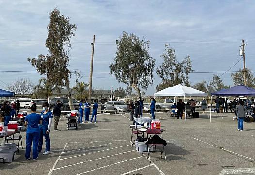 Several pop-up displays provided resources to people who attended a COVID vaccination event at the Lanare Community Center earli