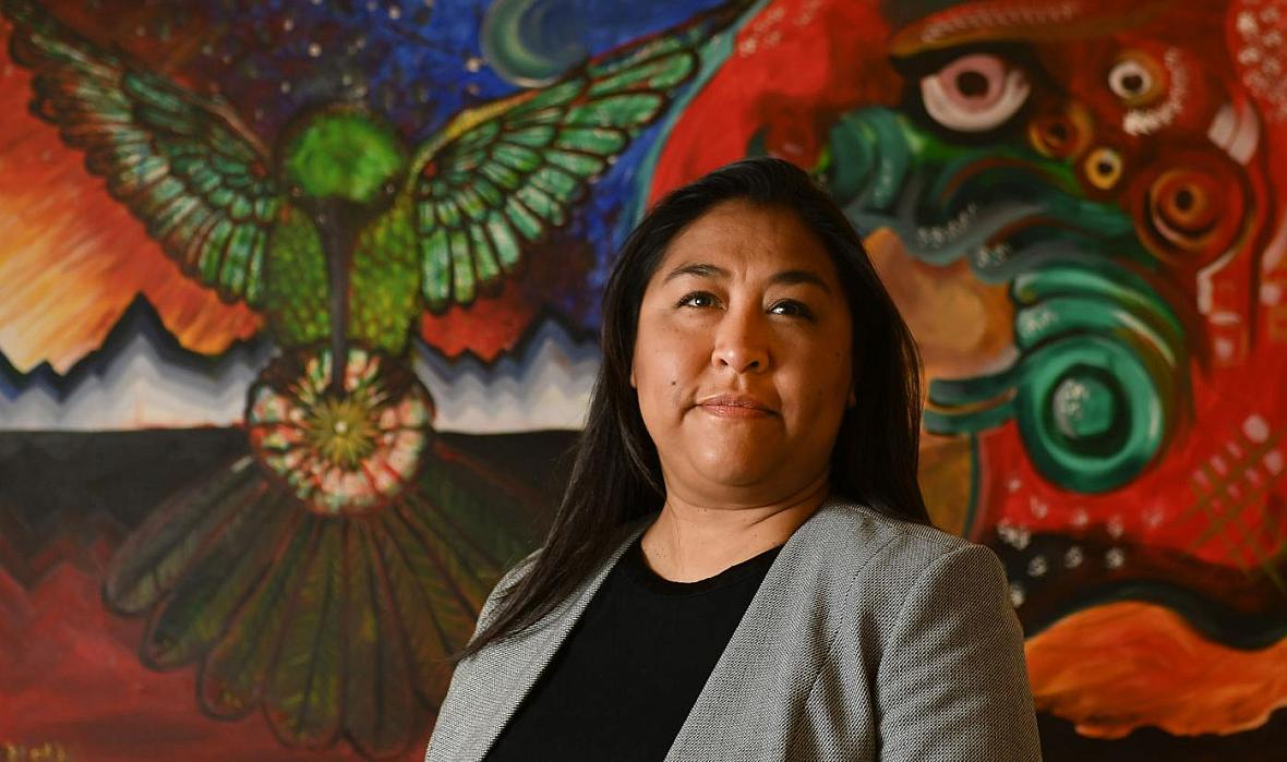 Ana Huynh, shown in her Chapel Street office, is the program director for Mixteco Indigena Community Organizing Project 