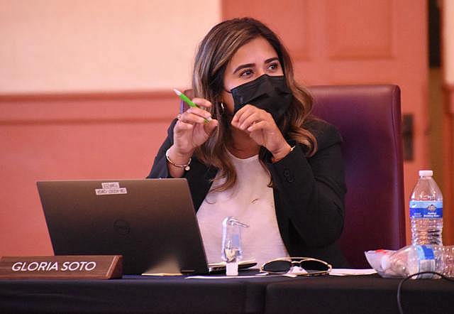 Santa Maria City Councilwoman Gloria Soto, pictured Sept. 7 at a council meeting at the Veterans Memorial Center, has advocated for increased outreach to the city's residents about COVID-19 throughout the pandemic, particularly for the city's Spanish-speaking and immigrant populations.  Randy De La Peña Photos, Contributor