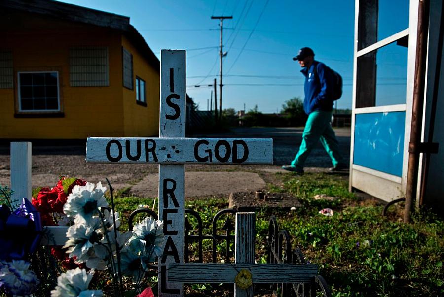 A memorial in Huntington, West Virginia, a city that has suffered devastating losses from the opioid epidemic in recent years. 