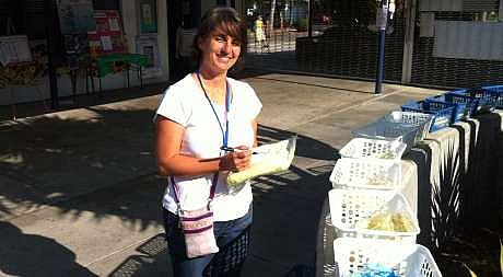 Parent Rania Sabty-Daily, standing by El Marino with cleaning supplies to combat the 405's pollution. "It took an army," she said. Photo courtesy of Stephon Litwinczuk 