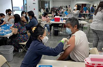 A vaccination clinic for the Burmese community on April 3 in El Monte, California.