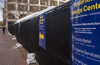 The Tenderloin Linkage Center on UN Plaza in San Francisco, California.