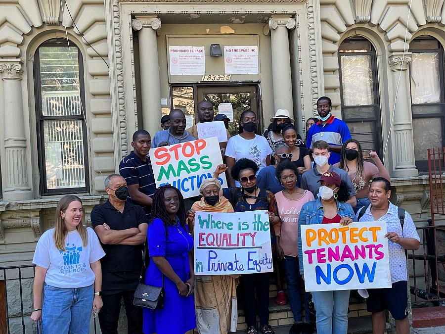 People protesting for equality and protection of tenants