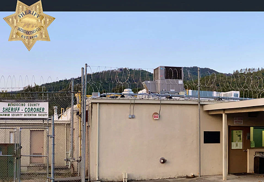 A view of the entrance to the Mendocino County Jail